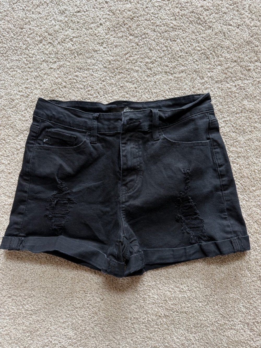 KanCan Black Distressed Jean Shorts